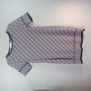 MICHAEL Michael Kors Black and White Diamond Pattern Midi Dress